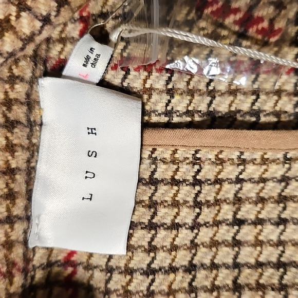 Womens Lush Plaid Houndstooth Polyester Jacket Large - Picture 2 of 5